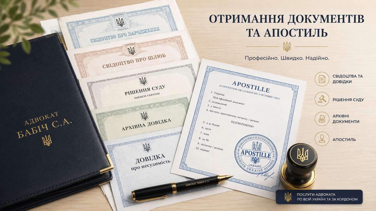 Отримання документів - адвокат Бабіч